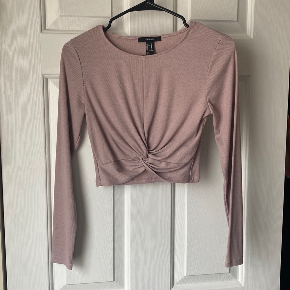 Forever 21 cropped tie shirt